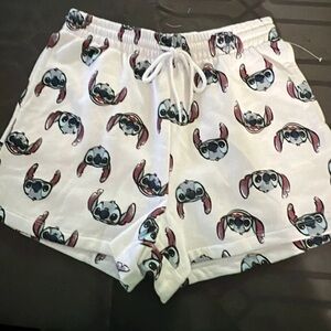 Disney Stitch Drawstring  white sweat  Shorts Women’s Size Small